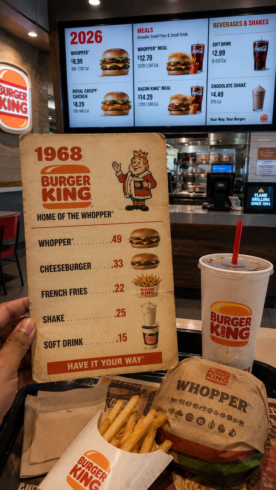 Vintage Burger King menu from 1953