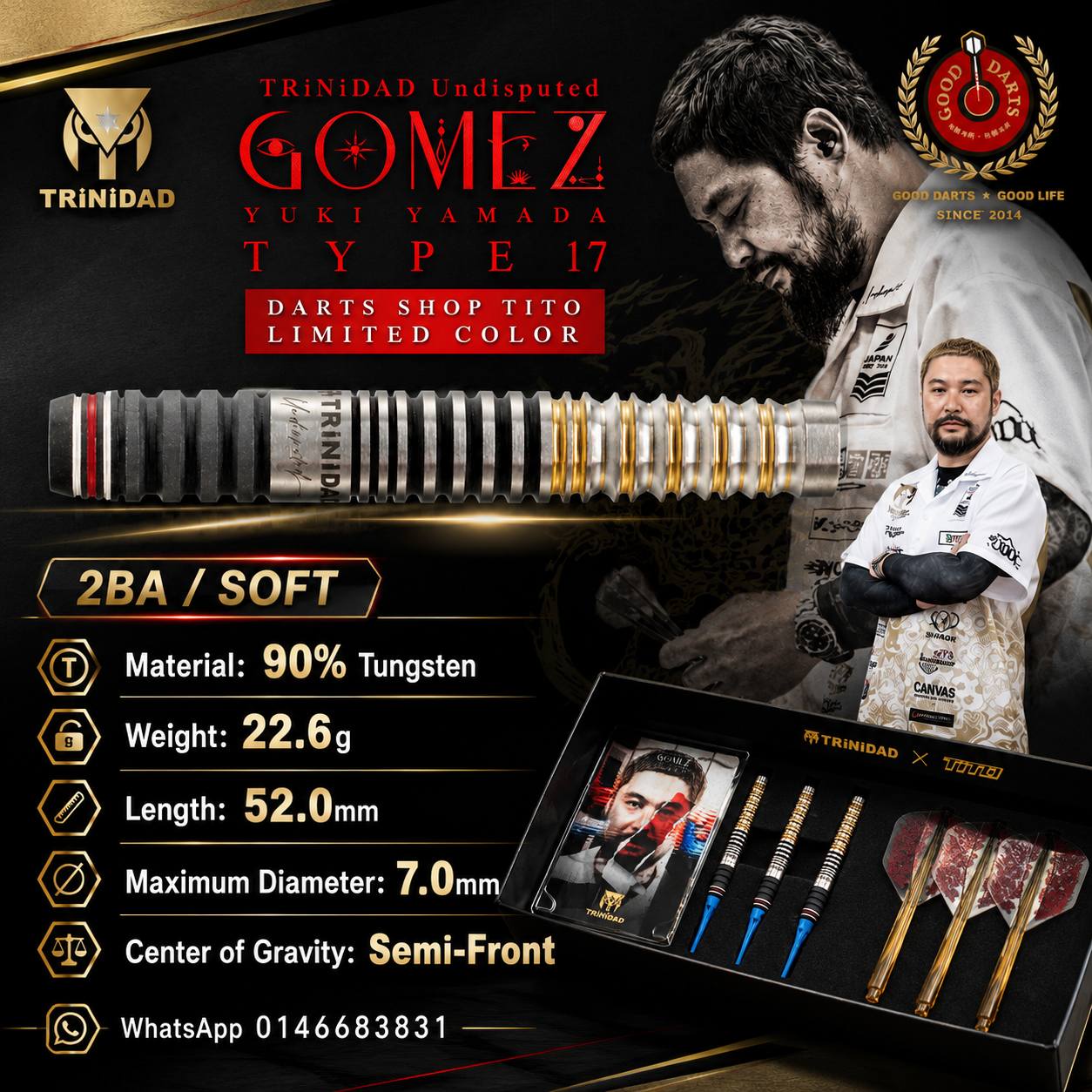 ダーツ TRiNiDAD Undisputed GOMEZ TYPE 17 TRiNiDAD Undisputed Gomez