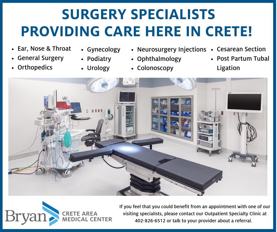 Crete - Crete Area Medical Center is proud to offer a wide range of ...