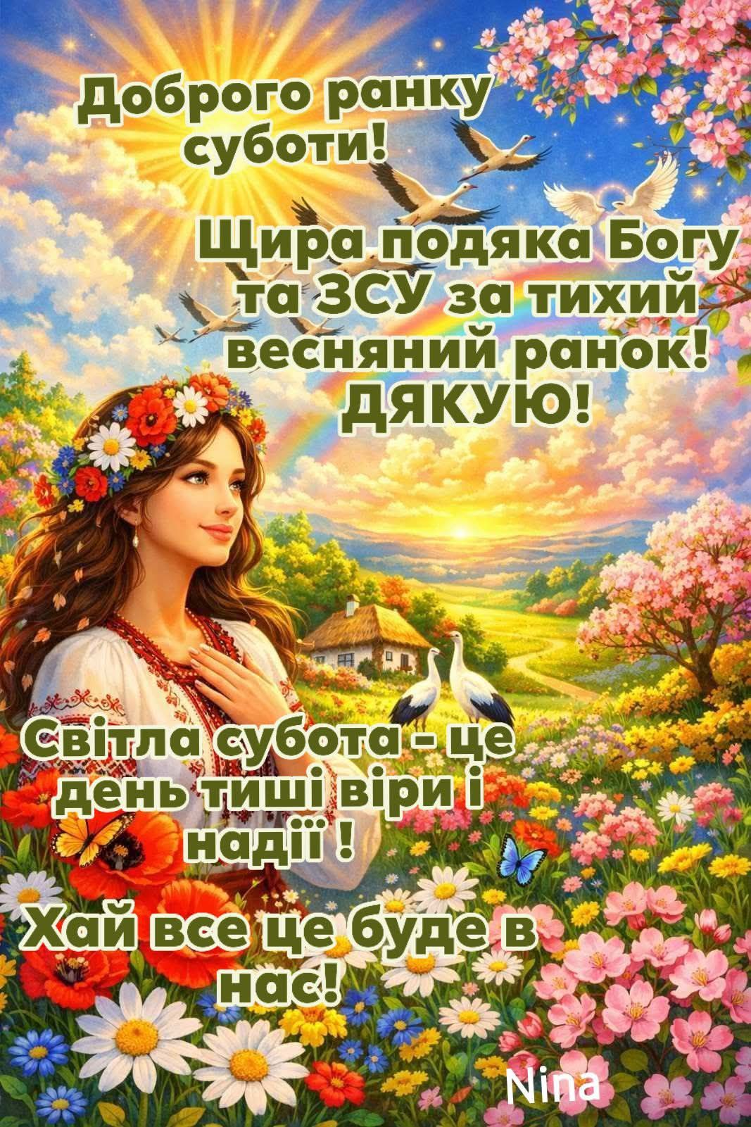 Доброго ранку суботи! Щира подяка Богу τα ЗСУ за тихий весняний