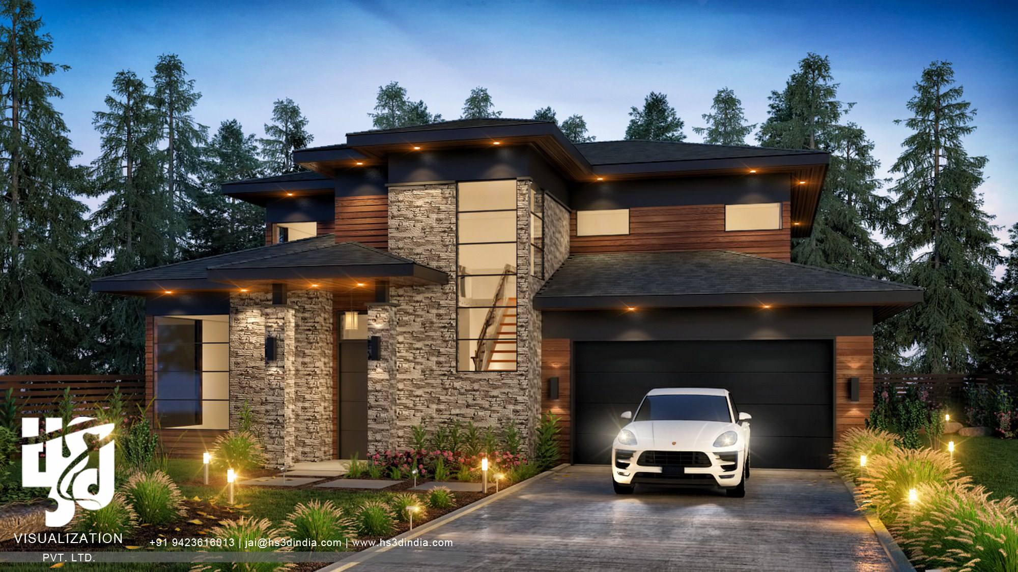 HS 3D INDIA - ETHEREAL 3D DUSK RENDERING OF #canadianvilla At HS3D ...