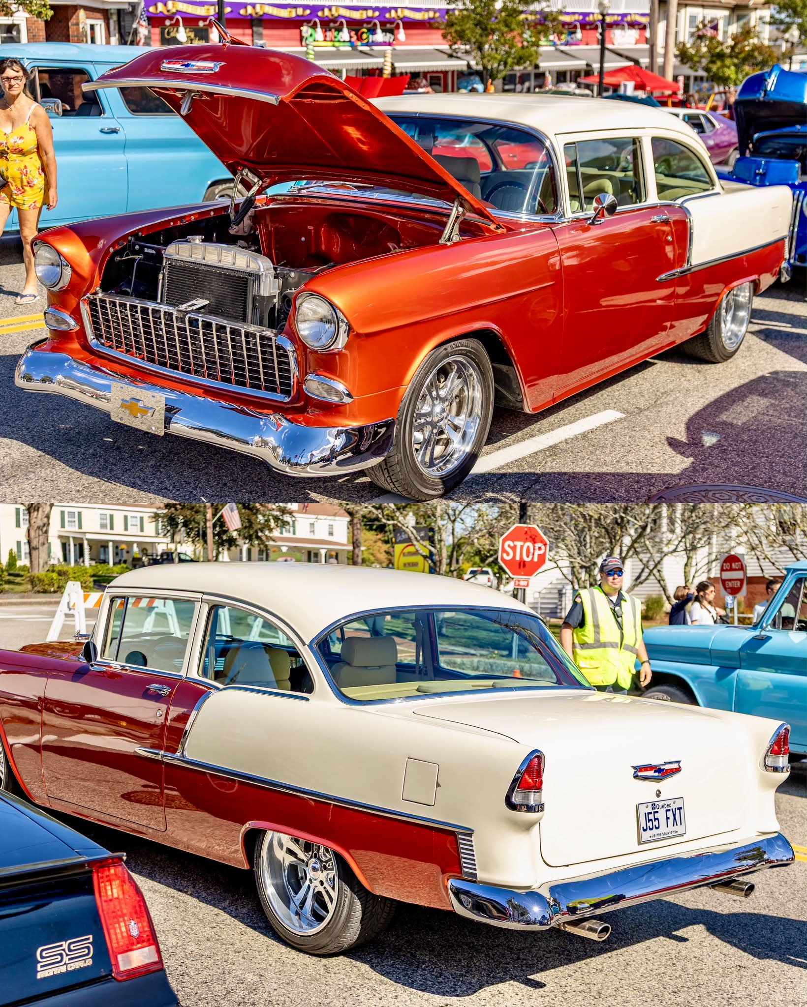 What is the name of the sunburst orange color on this 1955