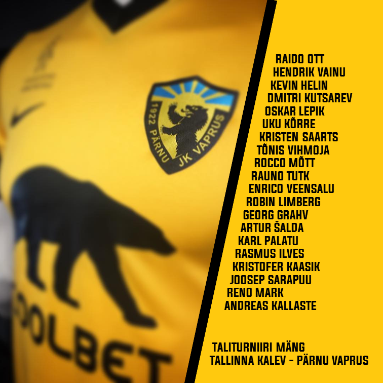 Parnu Jk Vaprus Tanane Koosseis Taliturniiri Kohtumiseks