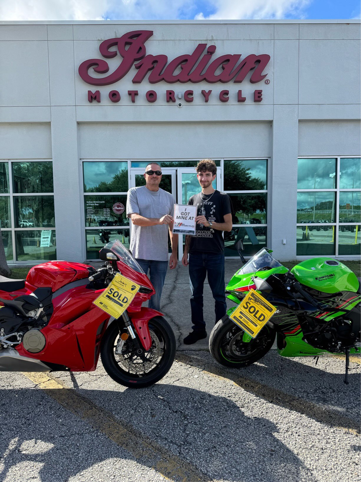 Ducati Panigale V4 and Kawasaki Ninja ZX-10R sold at Power