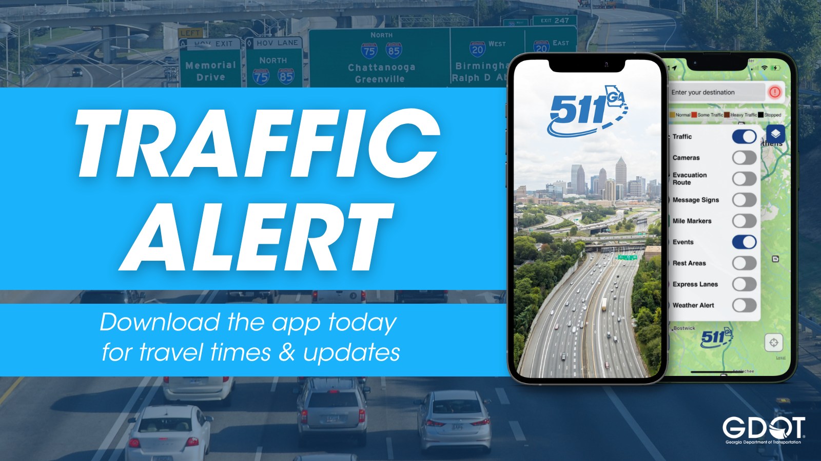 DEKALB CO.- Two middle lanes blocked on I-285 W past SR 141