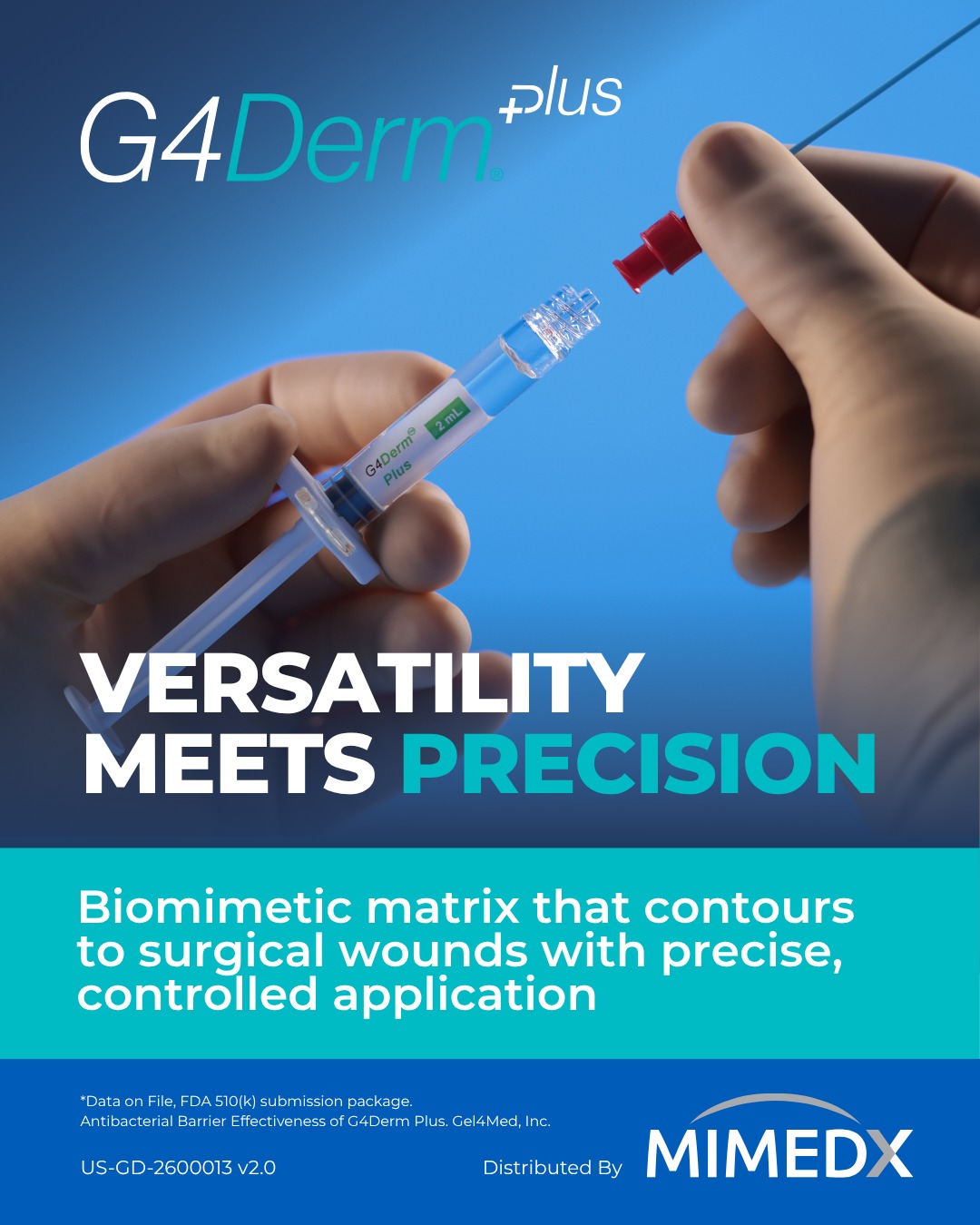 G4Derm® Plus is an acellular flowable extracellular matrix