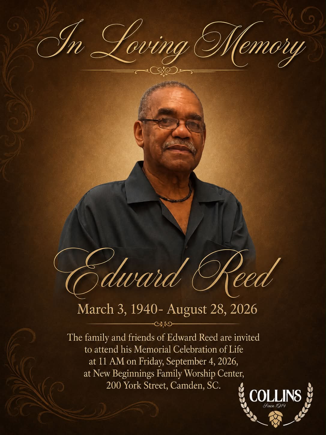 Edward Reed's Memorial Celebration of Life in Camden, SC