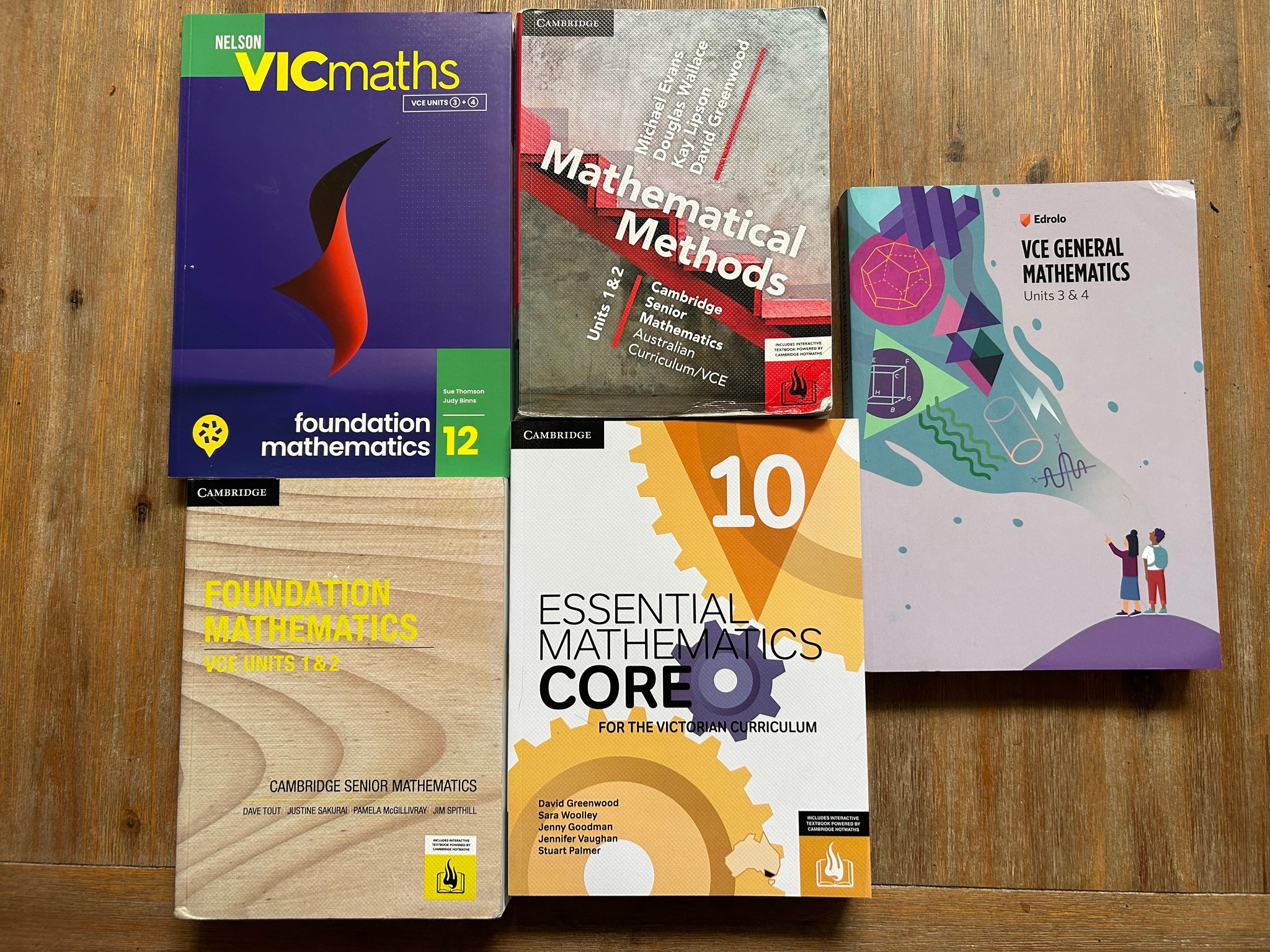 5 VCE Math Textbooks Bundle - Foundation to Methods Units 1-4 Excellent ...