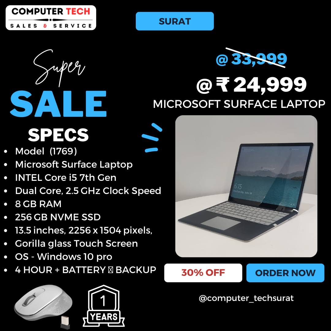 Computer Tech - 🔸 MICROSOFT SURFACE LAPTOP🔸 🥎 Model...