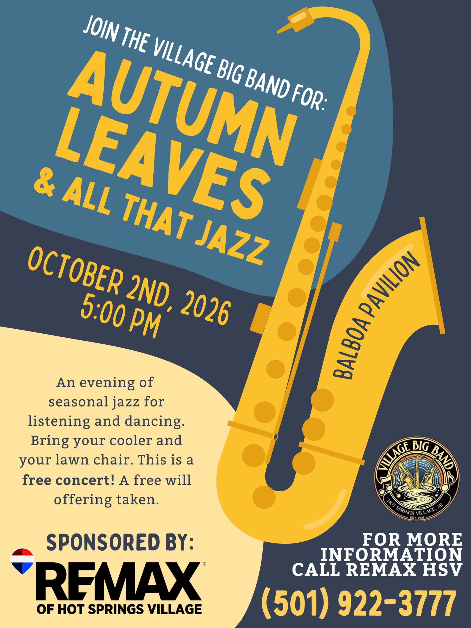 Autumn Village Big Band free jazz concert in Hot Springs Village