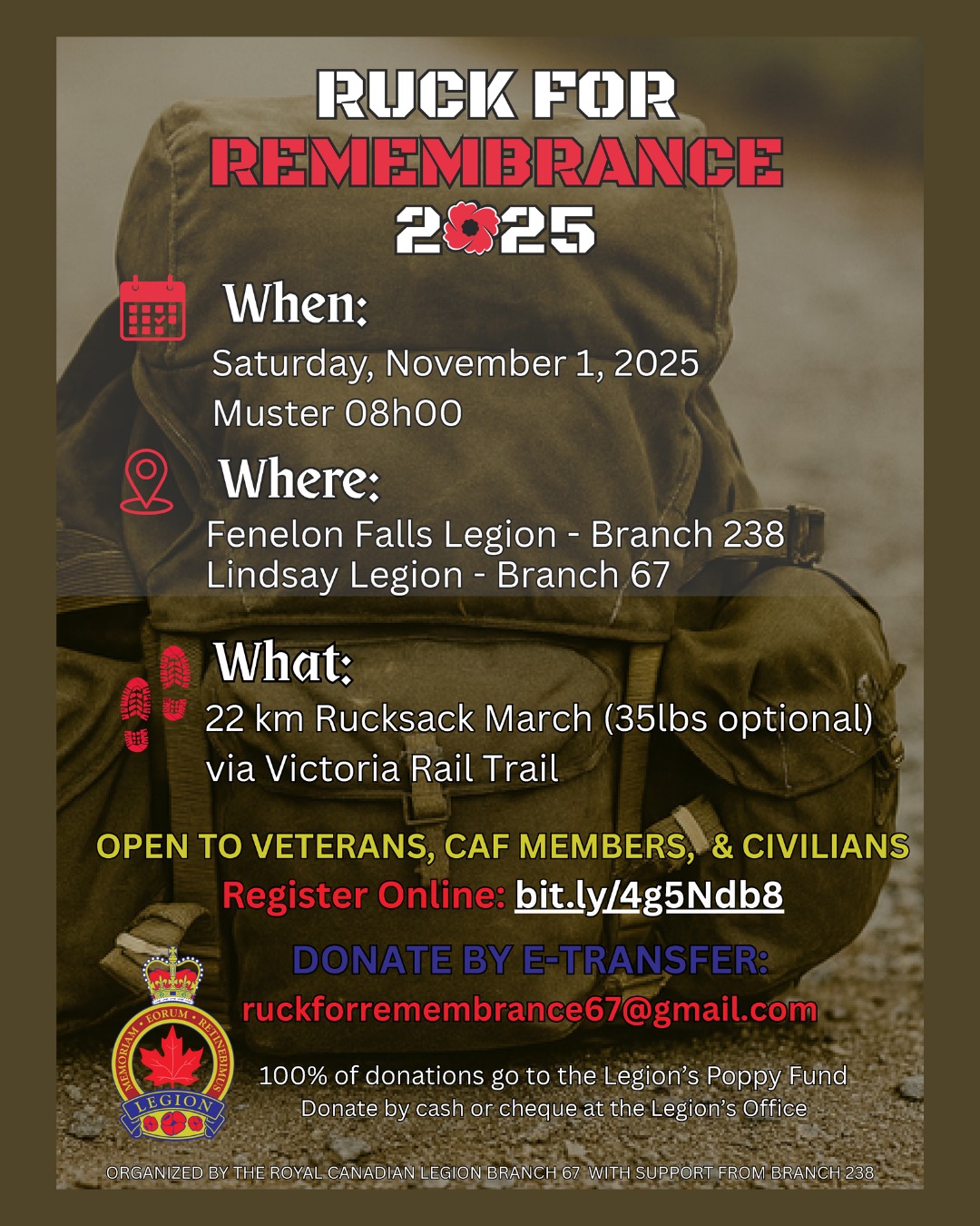 Lindsay - 🎒 Ruck for Remembrance 2025 🇨🇦 Join the march to honour our ...