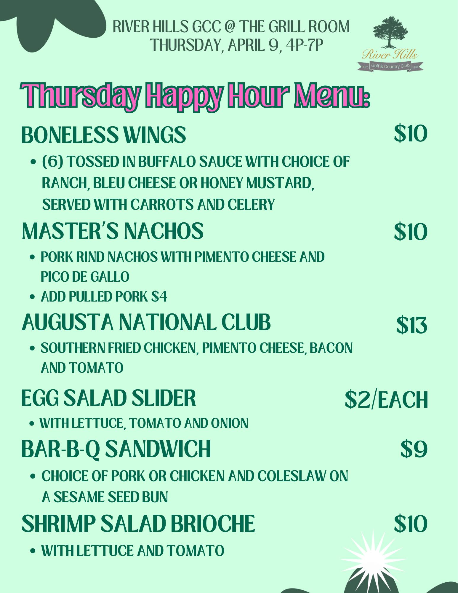 Thursday Happy Hour