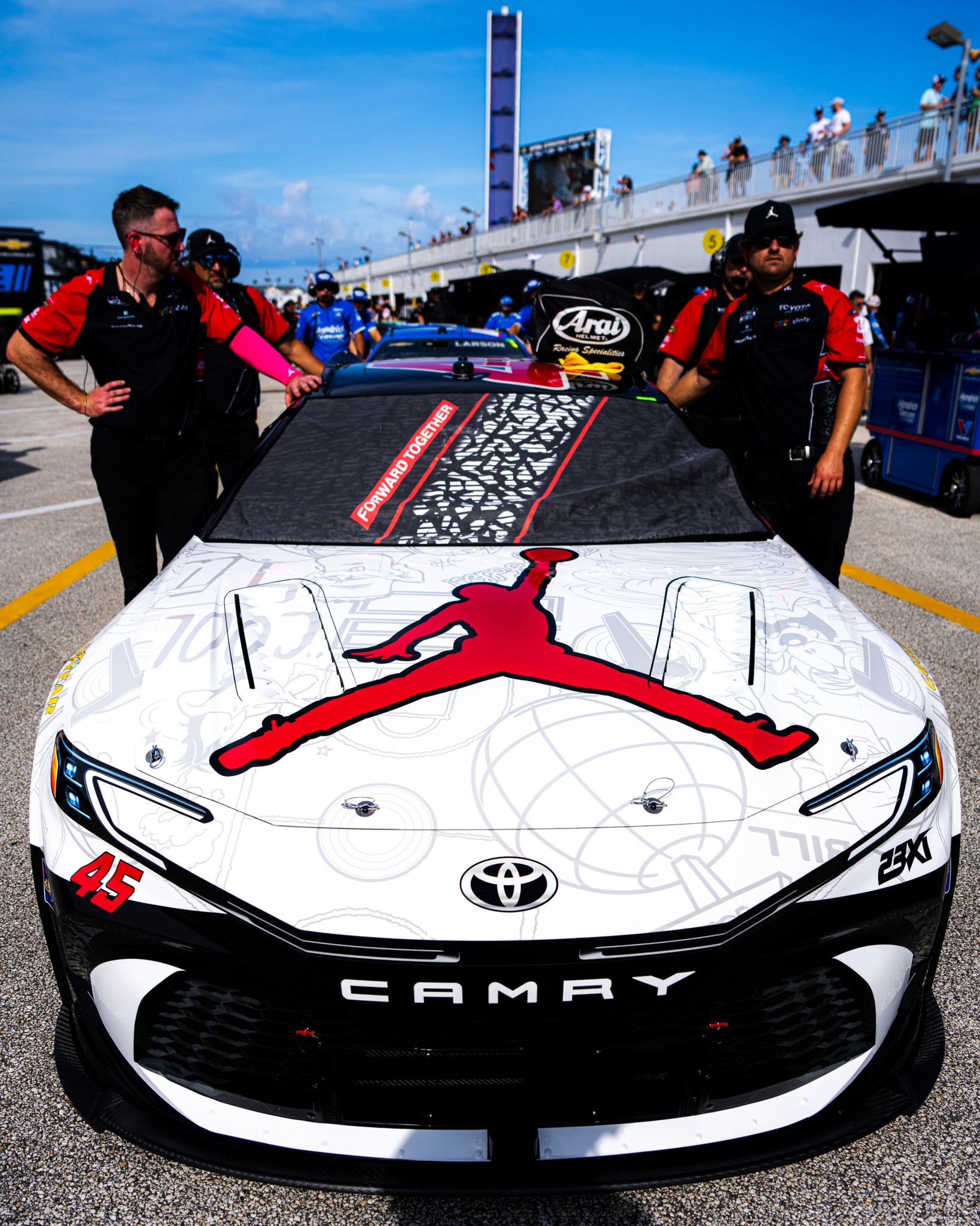Squad goals. Jumpman meets Space Jam on Tyler Reddick's No. 45