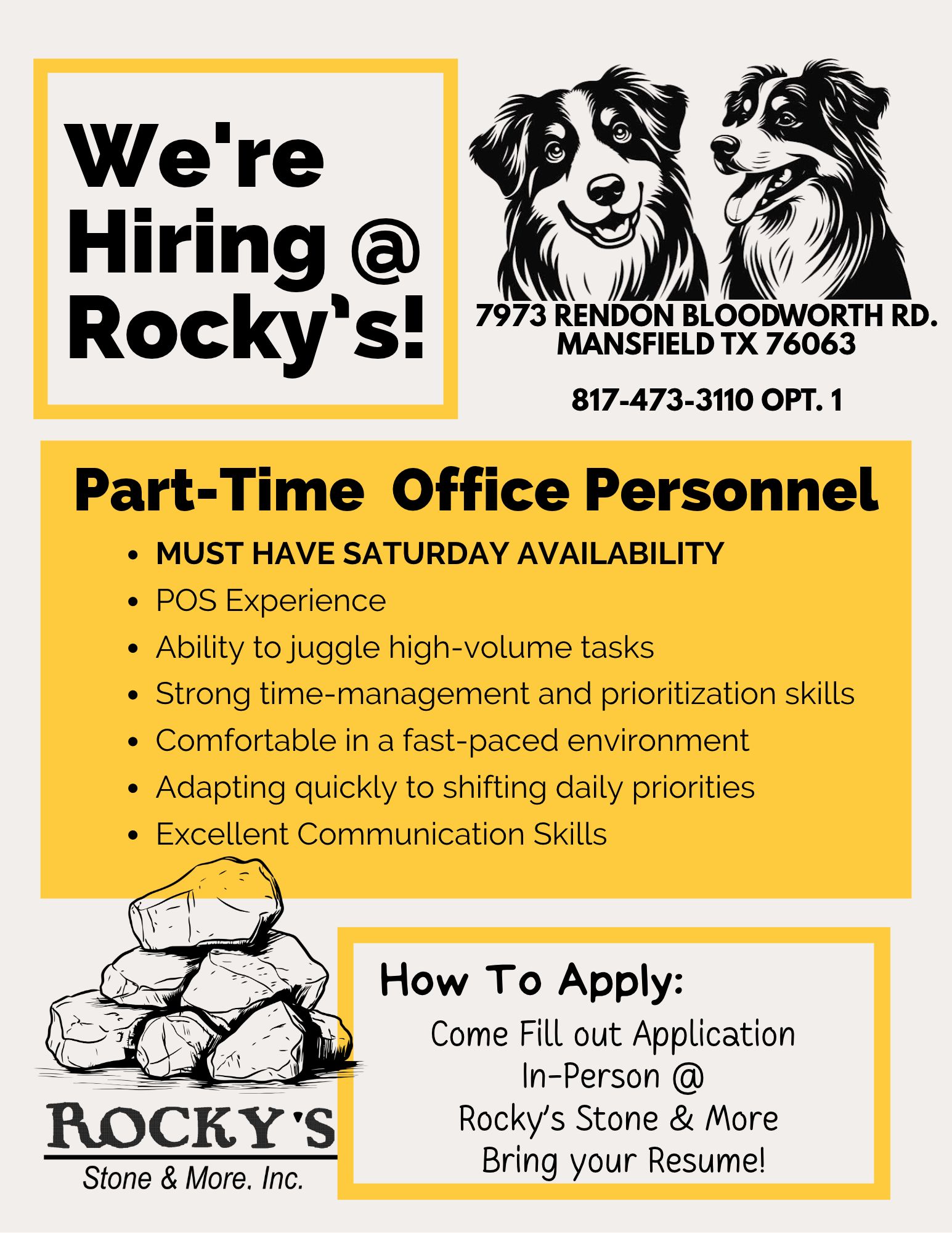 ROKI is SADD 　stone  Rocky's Stone & More Inc | Mansfield TX