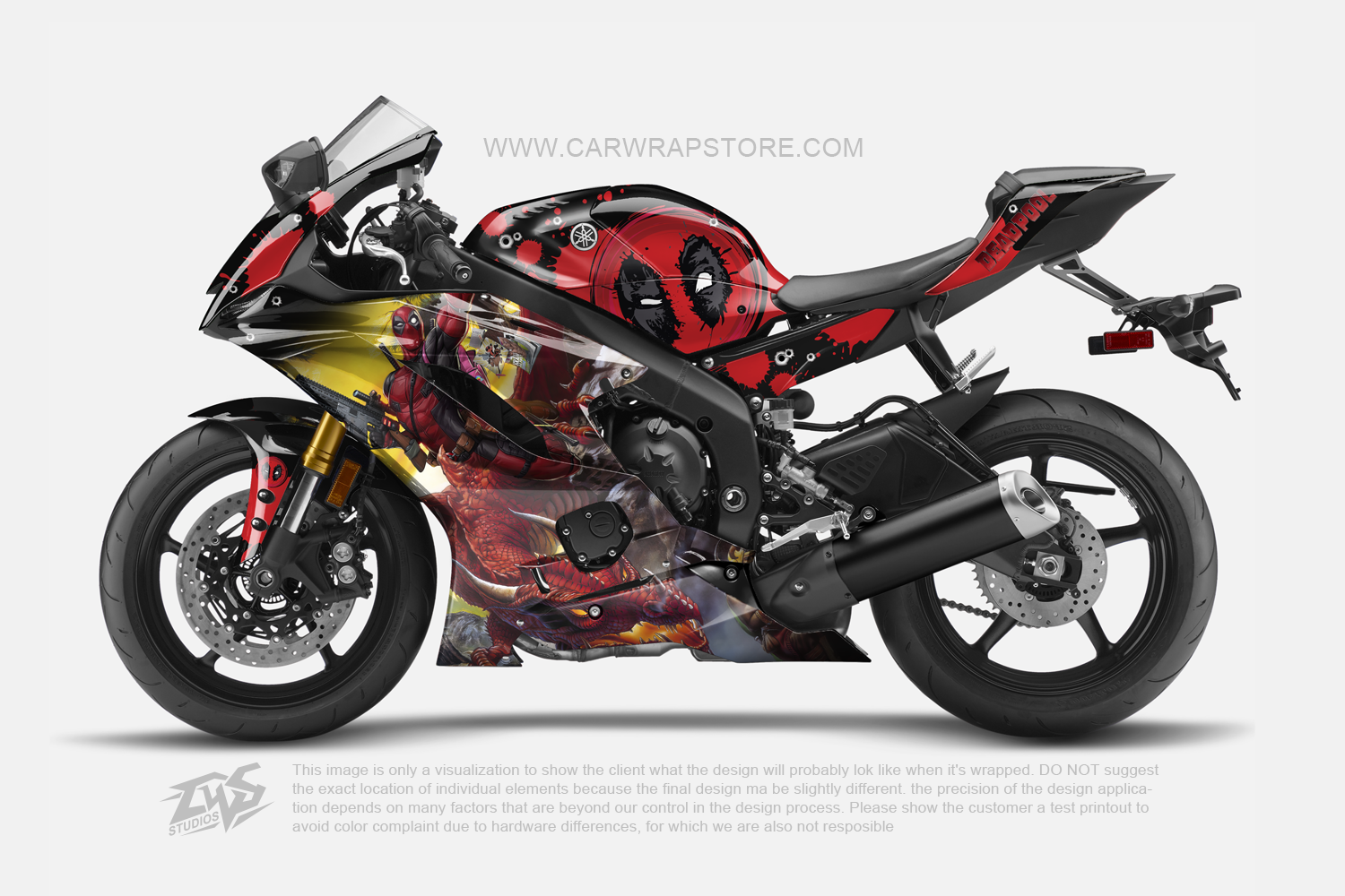 Yamaha R6 Deapool drive a... - CWS Car Wrap Online Store