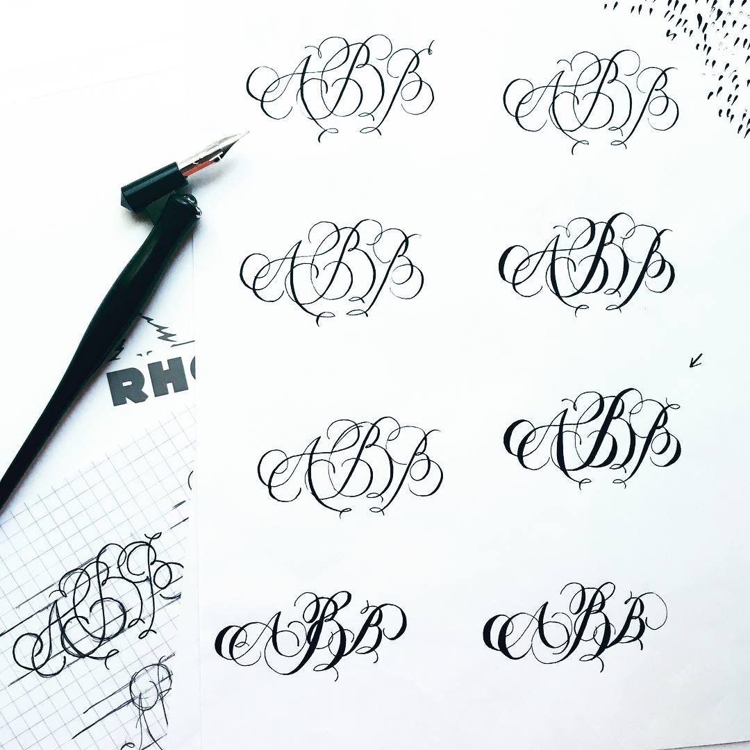 This custom calligraphy monogram was created for the lovely ladies of ...