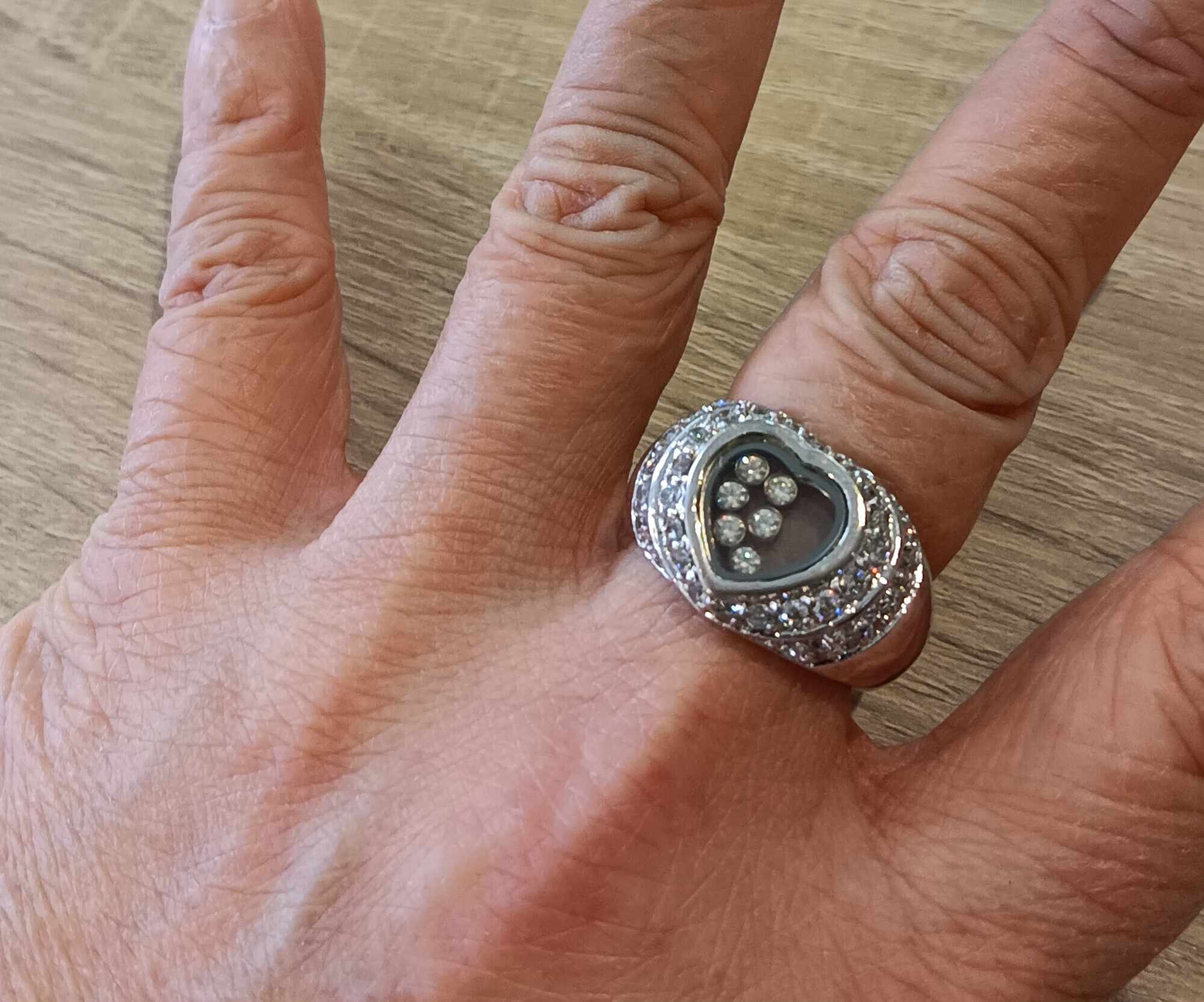 Heart silver 925 ring with cubic zirconia stones