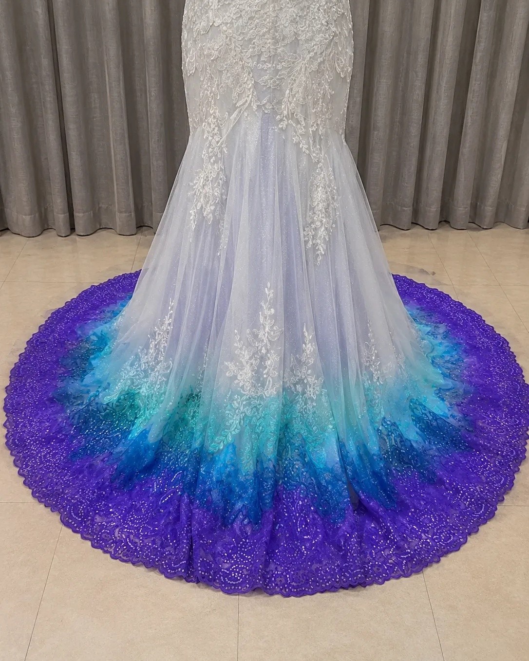 purple ombre wedding dress Colored Dresses, and White Wedding Dress, Wedding prom Dress cg11274 length ball gown White and Purple Sweetheart Lace
