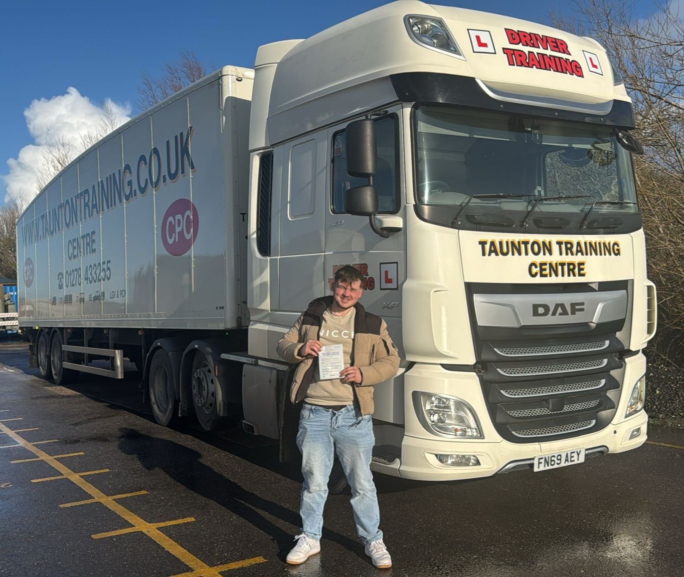 Taunton - Congratulations to James For passing his C+E test with us ...