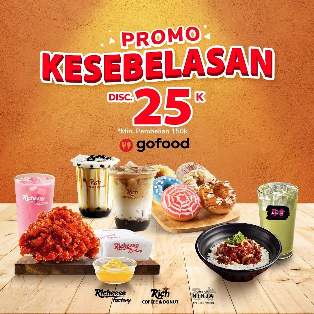 Richeese - PROMO KESEBELASAN GOFOOD DAPET DISKON RP. 25K! Akhir bulan ...