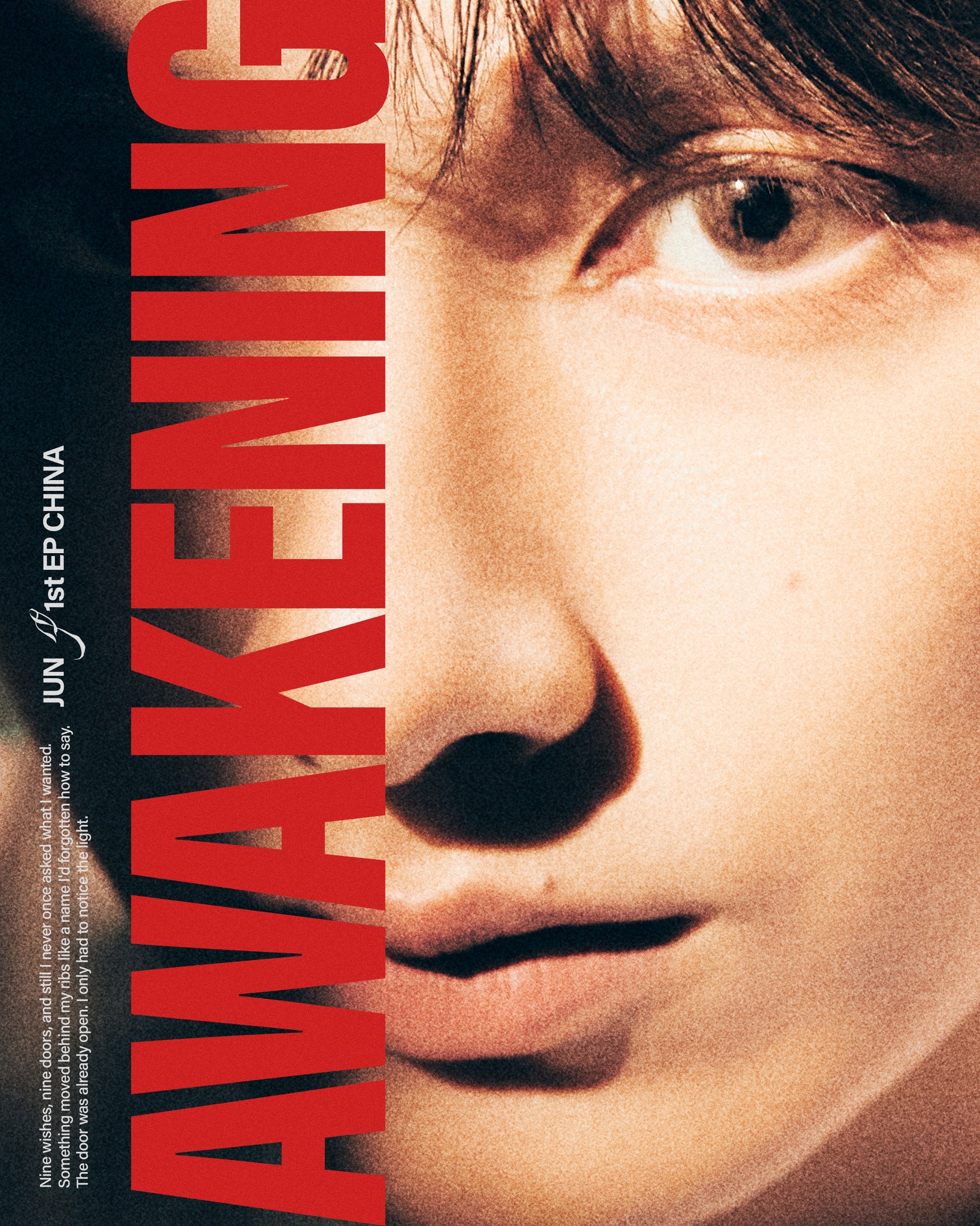 JUN '9' 1st EP CHINA Poster 01 Awakening 2026.09.28 10:00 CST