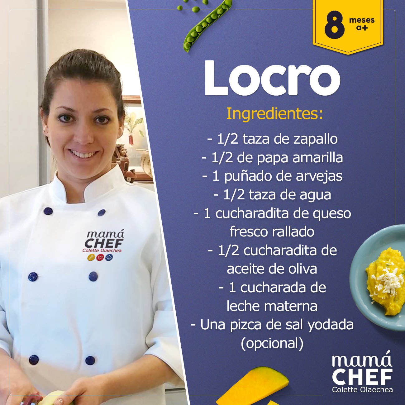 Mamá Chef Colette Olaechea - Locro de zapallo macre acompañado con lomo ...