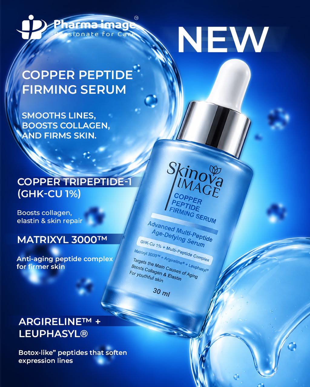 ghk cu argireline leuphasyl Skinova Copper Peptide Serum for Anti-Aging and Firmer Skin C-Health+Wellness