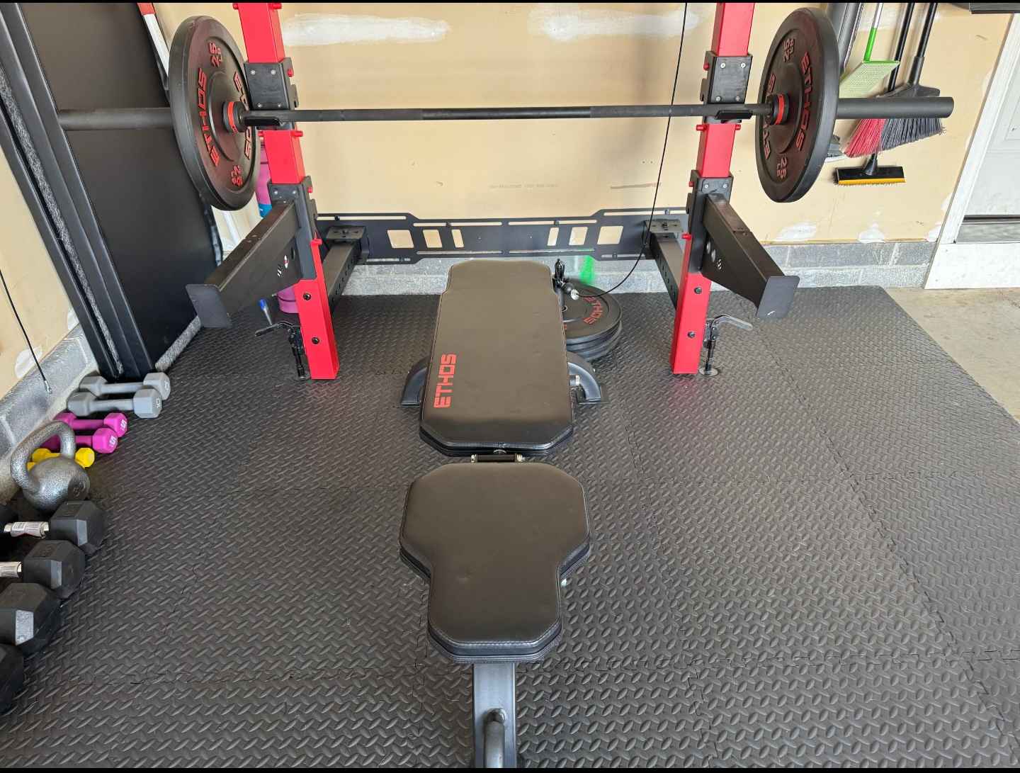 ETHOS Home Gym Folding Wall Rack - Weight Lifting Machines & Racks ...