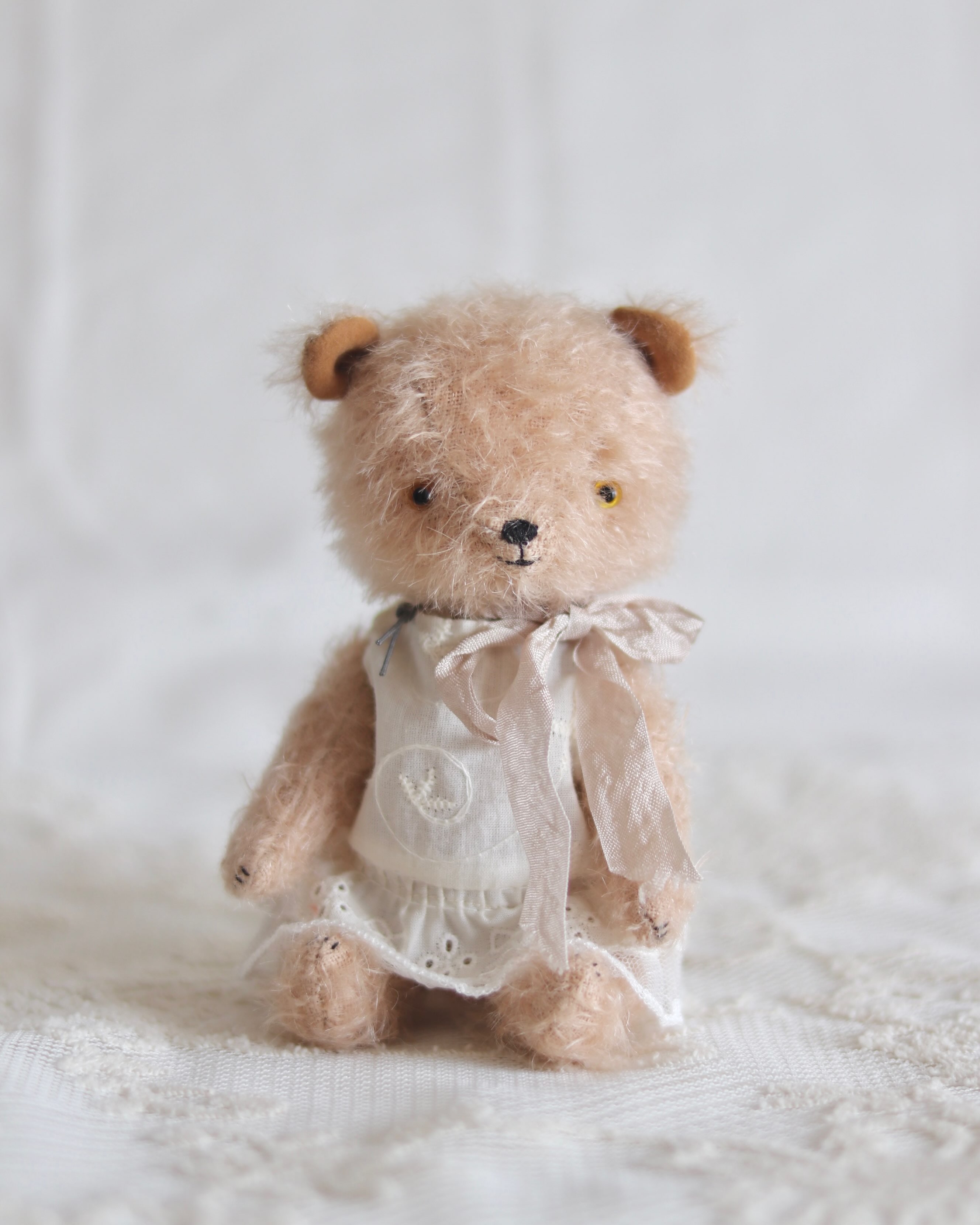 小さなもこもこクマさんが出来上がりました🧸☆。.:＊・゜ 約11cmほど