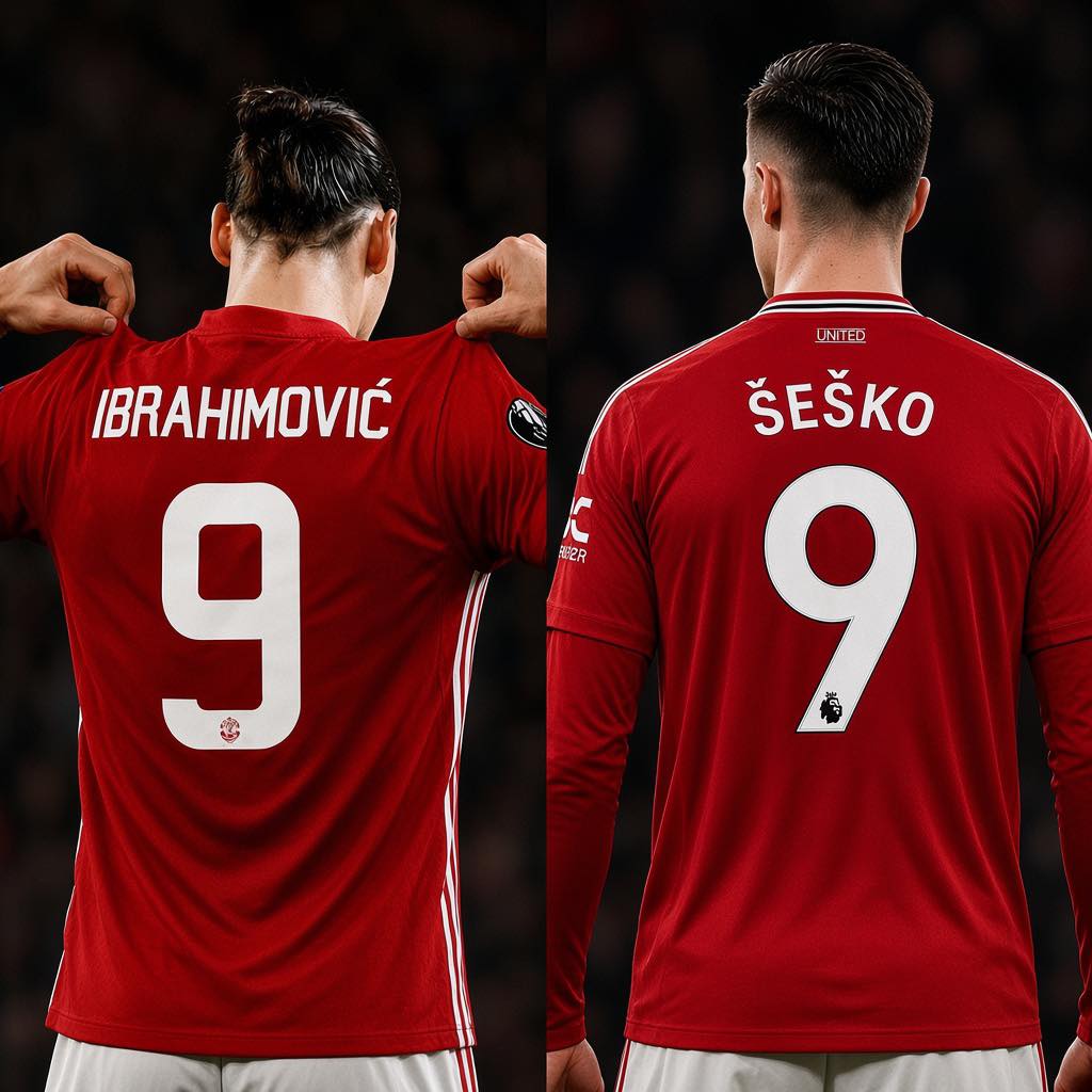 Benjamin Sesko go wear hin idol's shirt number at Manchester