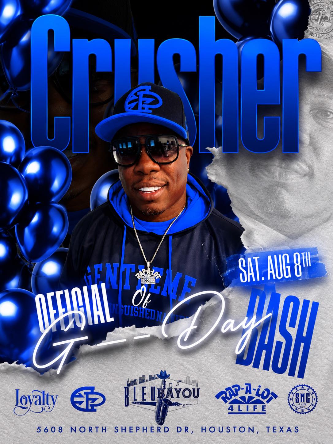 My Gday Celebration- It's going down all night !!! @ 5608 N. Shepherd Dr. Houston, Tx The “BLEU BAYOU” Club