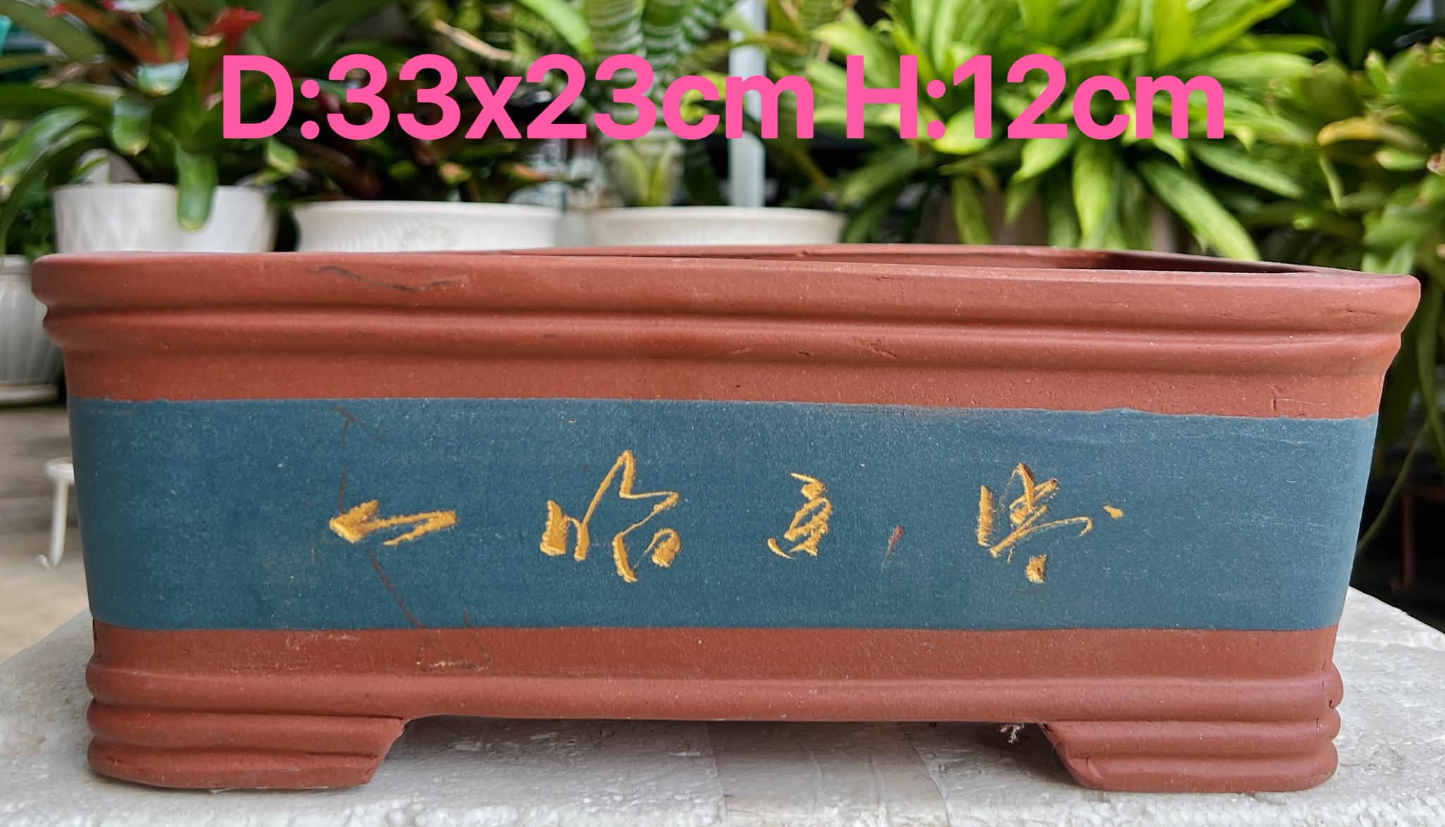 只有一个长方形紫砂马槽盆，size看图说话，rm65for1，种盆栽🪴种树种