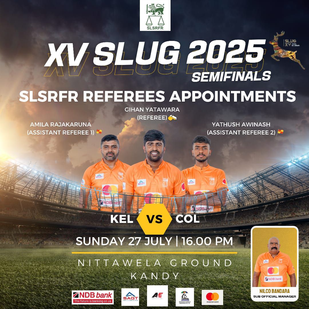 Rugbyreferees.lk - 🏉 XV SLUG 2025– Semy Finals Game Rugby Officials ...