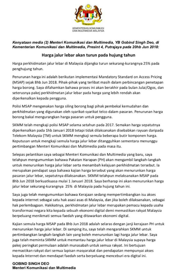 Pakatan Harapan Supporters 1 Harga Jalur Lebar Akan Turun Pada Hujung Tahun Menteri Komunikasi Dan Multimedia Gobind Singh Deo 2 Debat Pemimpin Umno Tiada Halangan Untuk Siarkan Di Rtm