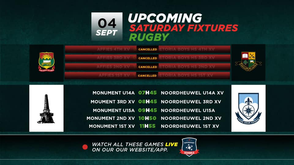 Nories vs Monnas… rugby! Kom kyk... - Hoërskool Noordheuwel | Facebook