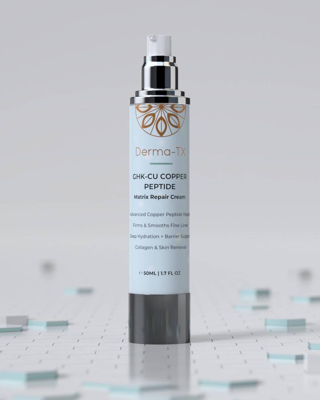 ghk-cu peptide skin evidence Derma-TX Copper Matrix Repair Cream for hydration and collagen support research compound