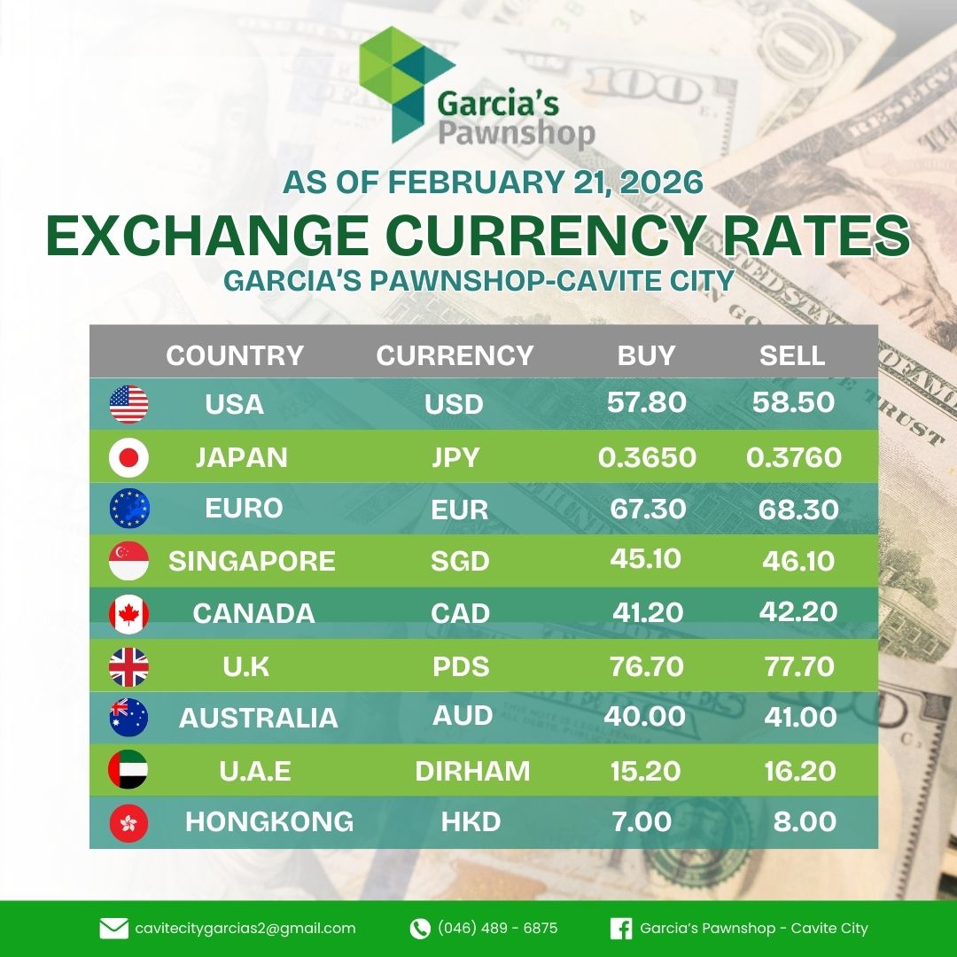 UPDATED FOREIGN EXCHANGE... - Garcia's Pawnshop - CaviteCity | Facebook