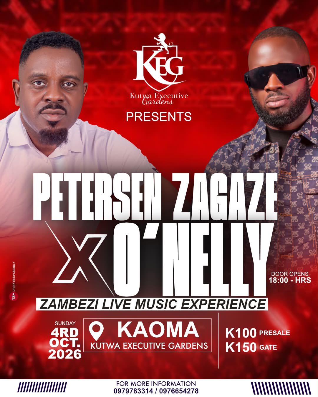 Zambezi live music experience with Petersen Zagaze and O'Nelly at