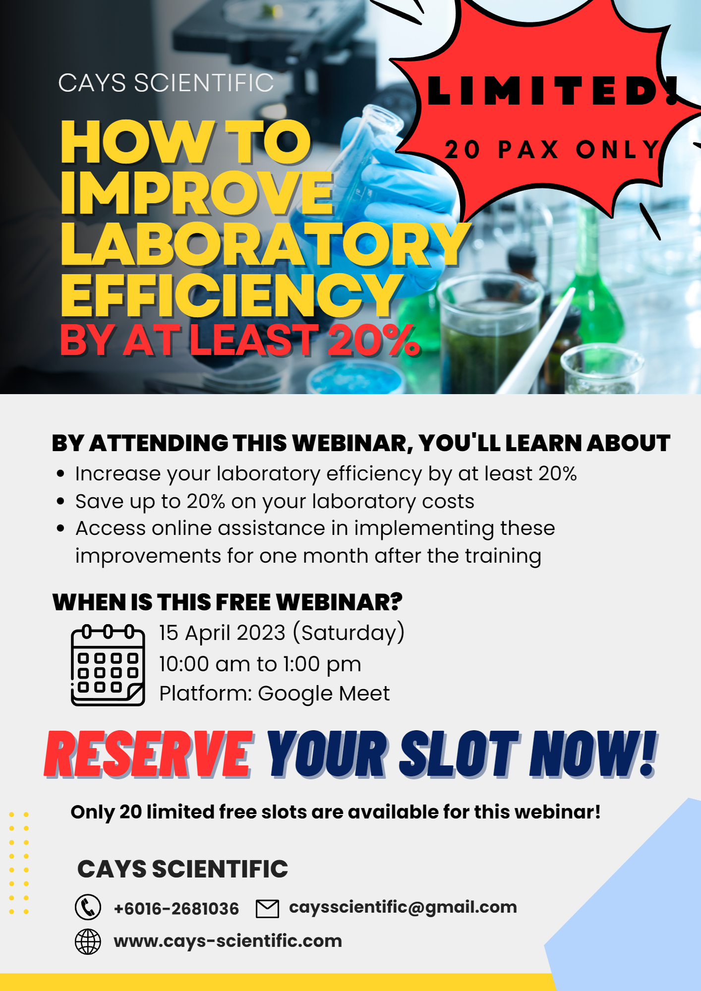 CAYS Scientific - 🔬 Are you tired of wasting time and money due to ...