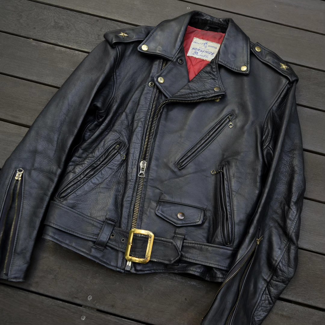 Now on sale! 40s-50s Kit Karson Horsehide Motorcycle Jacket. Size