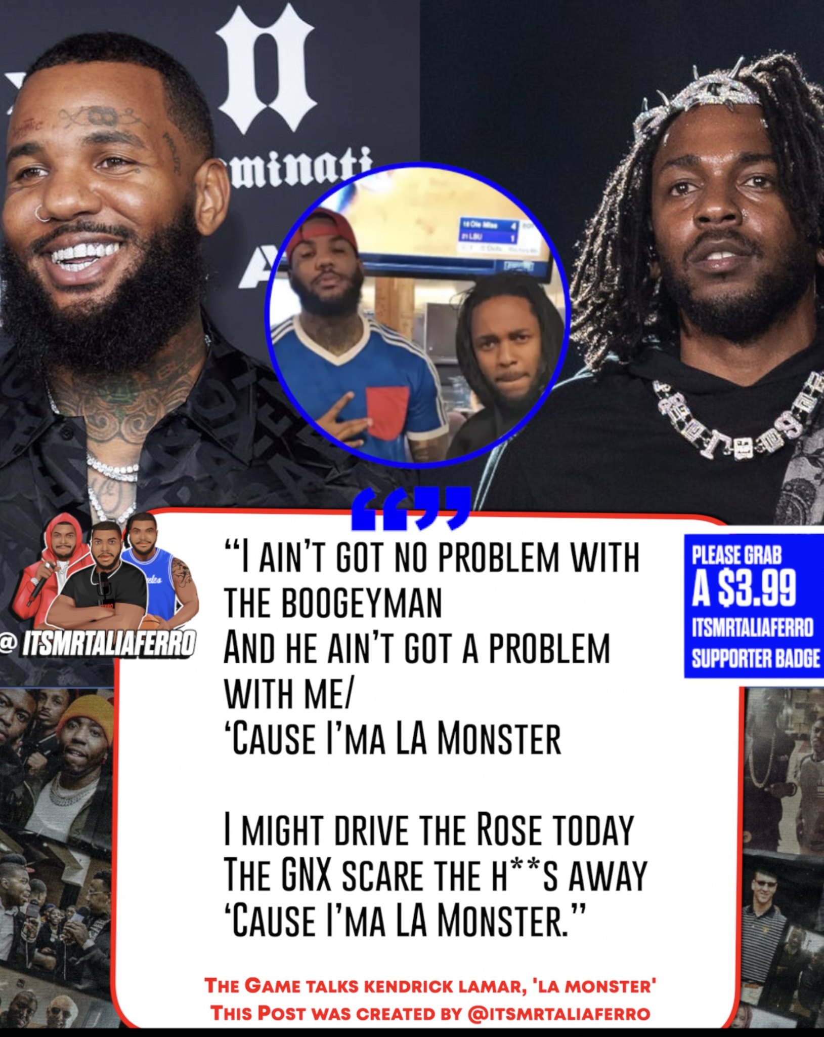 The Game Says He Aint Got Problems With Kendrick Lamar & The GNX