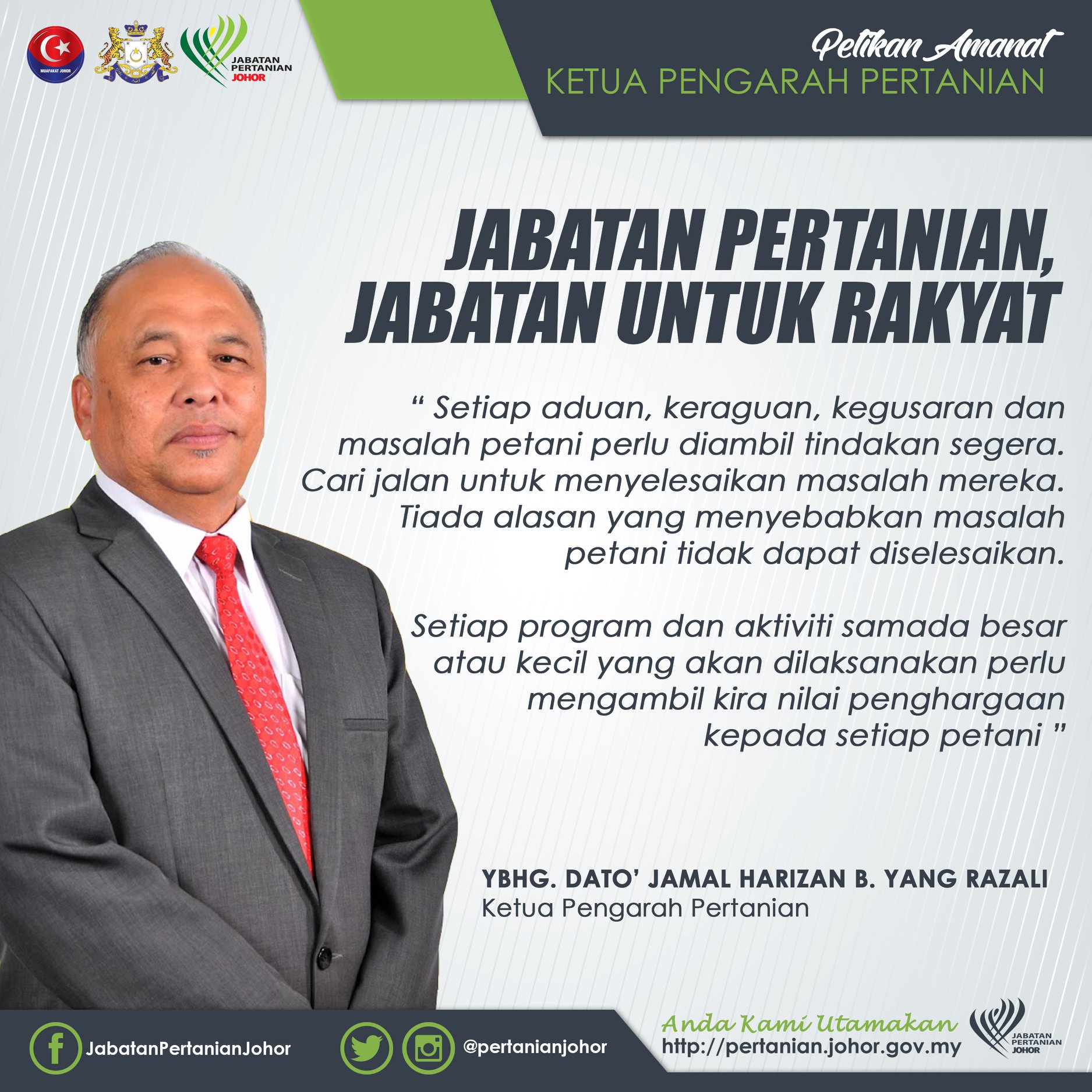 Amanat Ketua Pejabat Pertanian Daerah Kota Tinggi Facebook