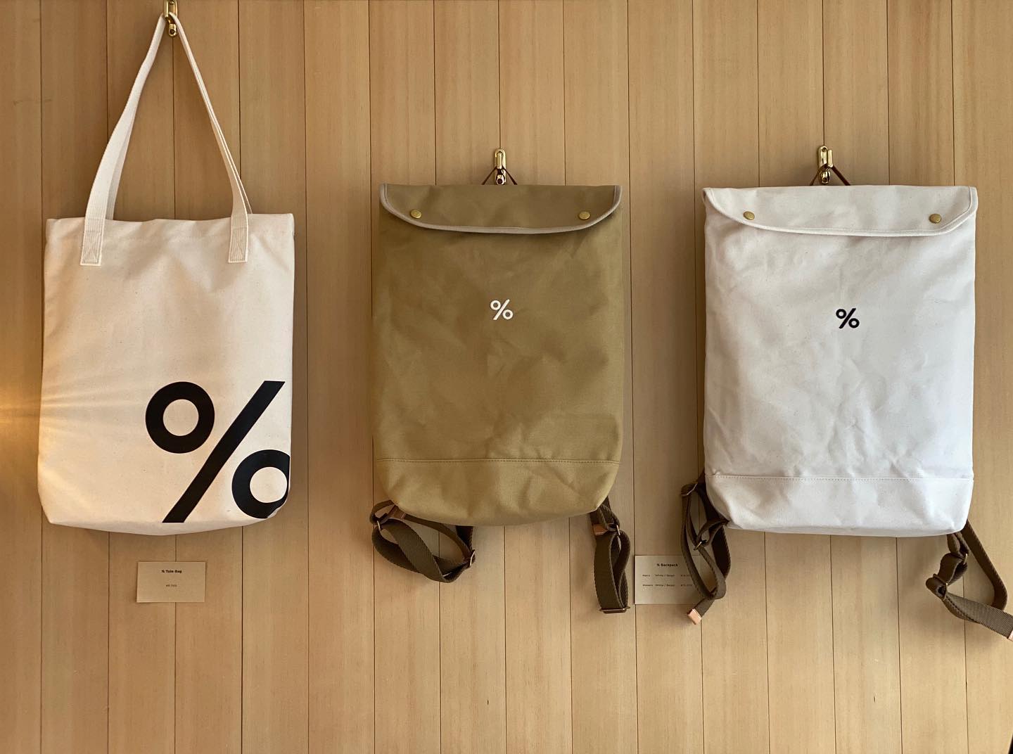 Arabica - % Tote Bag, %Backpack(S・L)White/Beige - #ΔRΔBICΔ 
