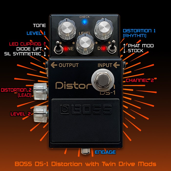 Dexter Mods NZ's Boss DS1 pedal mod