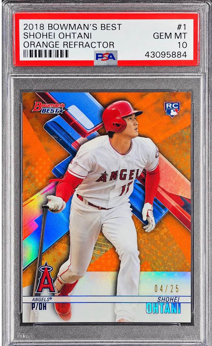 Pristine 2018 Bowman's Best Shohei Ohtani rookie card is an orange