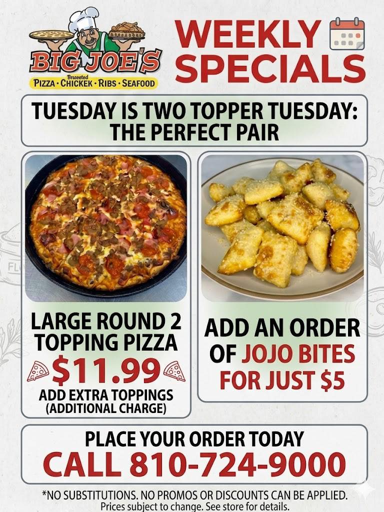 Big Joe's Pizza•Chicken•Ribs•Seafood | Imlay City MI
