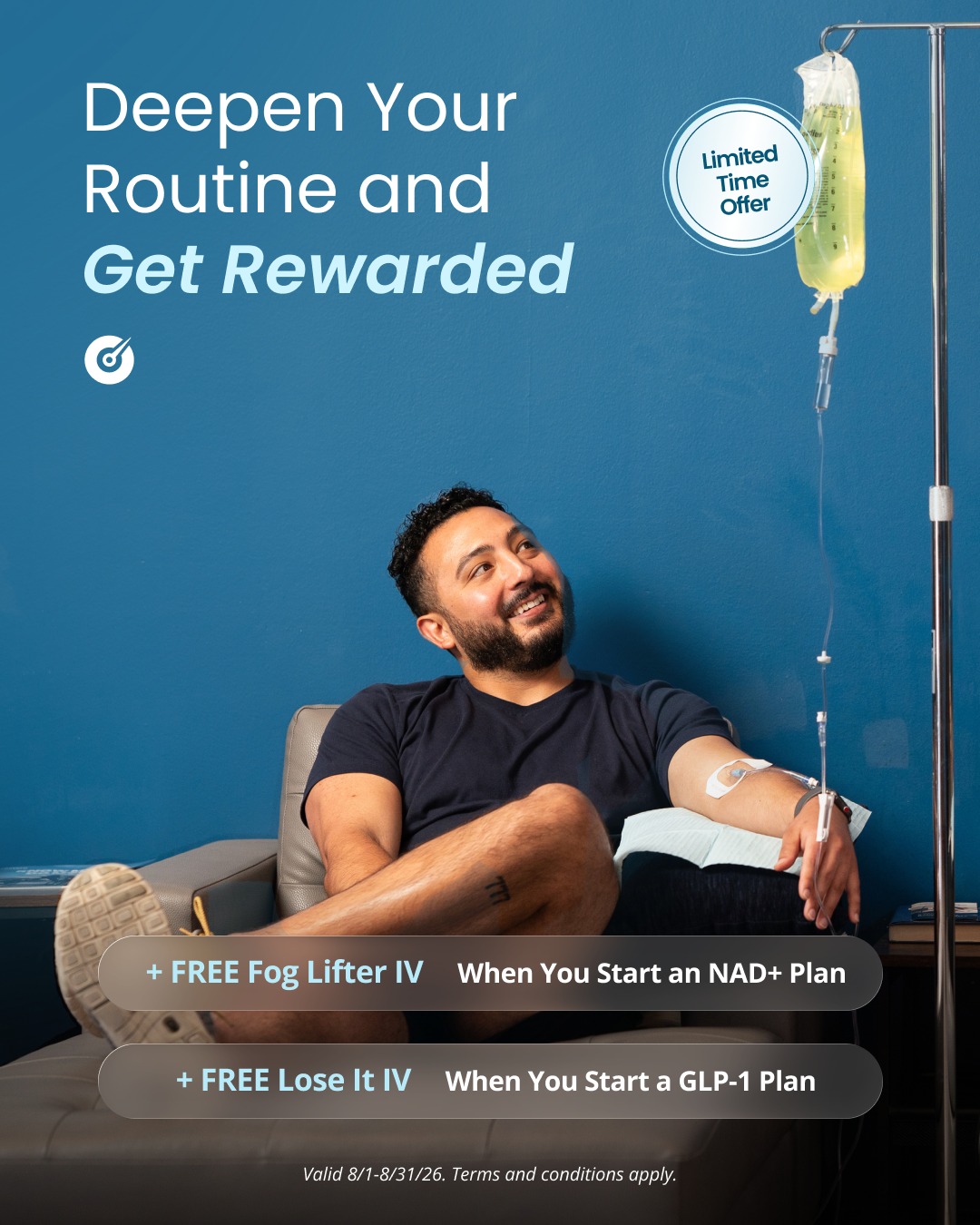 The way we see it, showing up for your health should come with a little something back. Enroll in an NAD+ or Niagen (NR) Plan this National Wellness month and your first