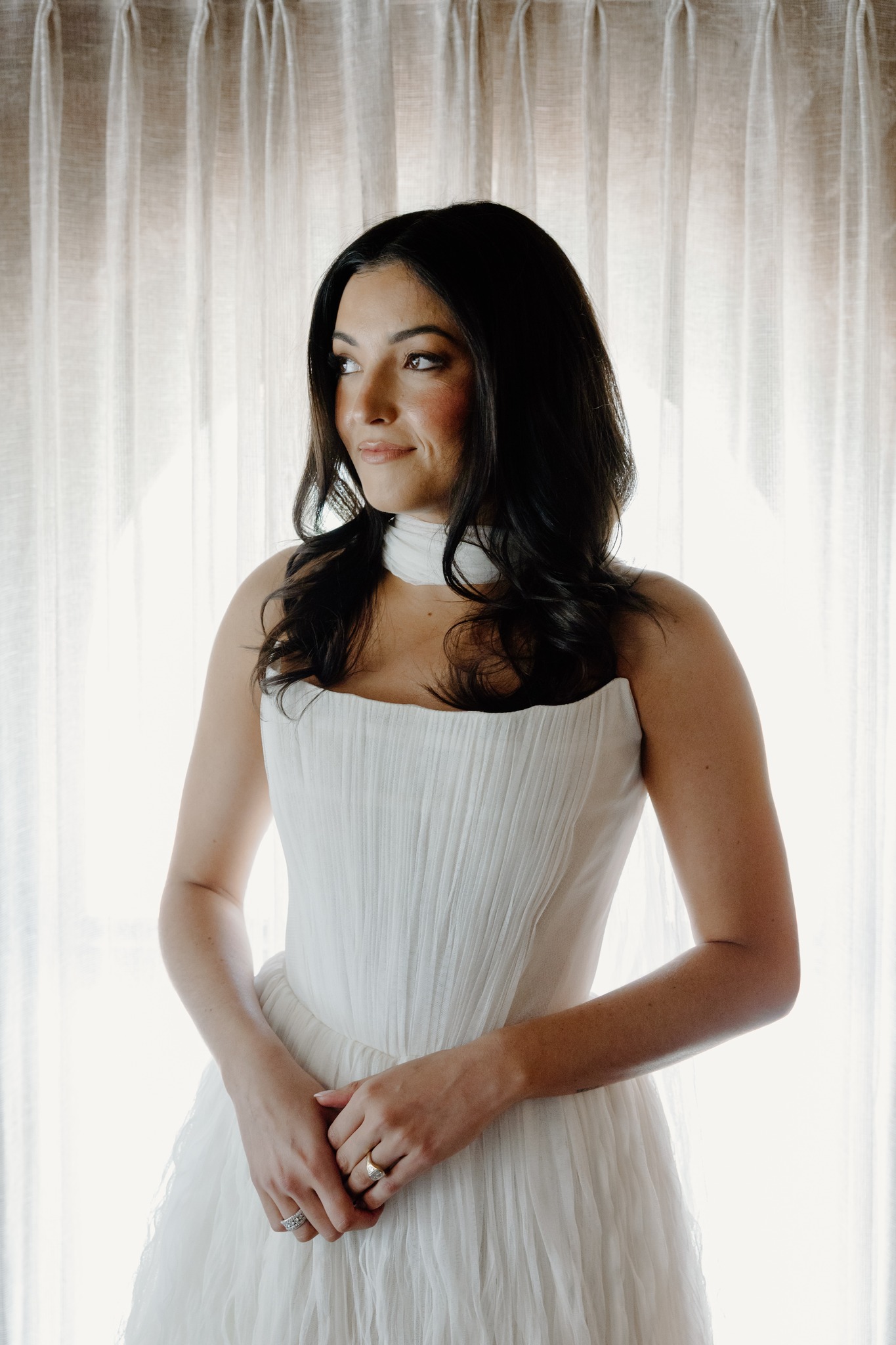 Madi wears watters reko gown on wedding day