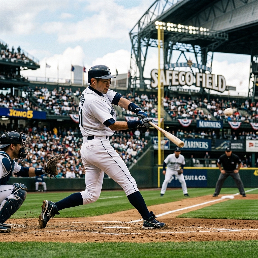 Ichiro singled to begin the third MLB game of his career in 2001