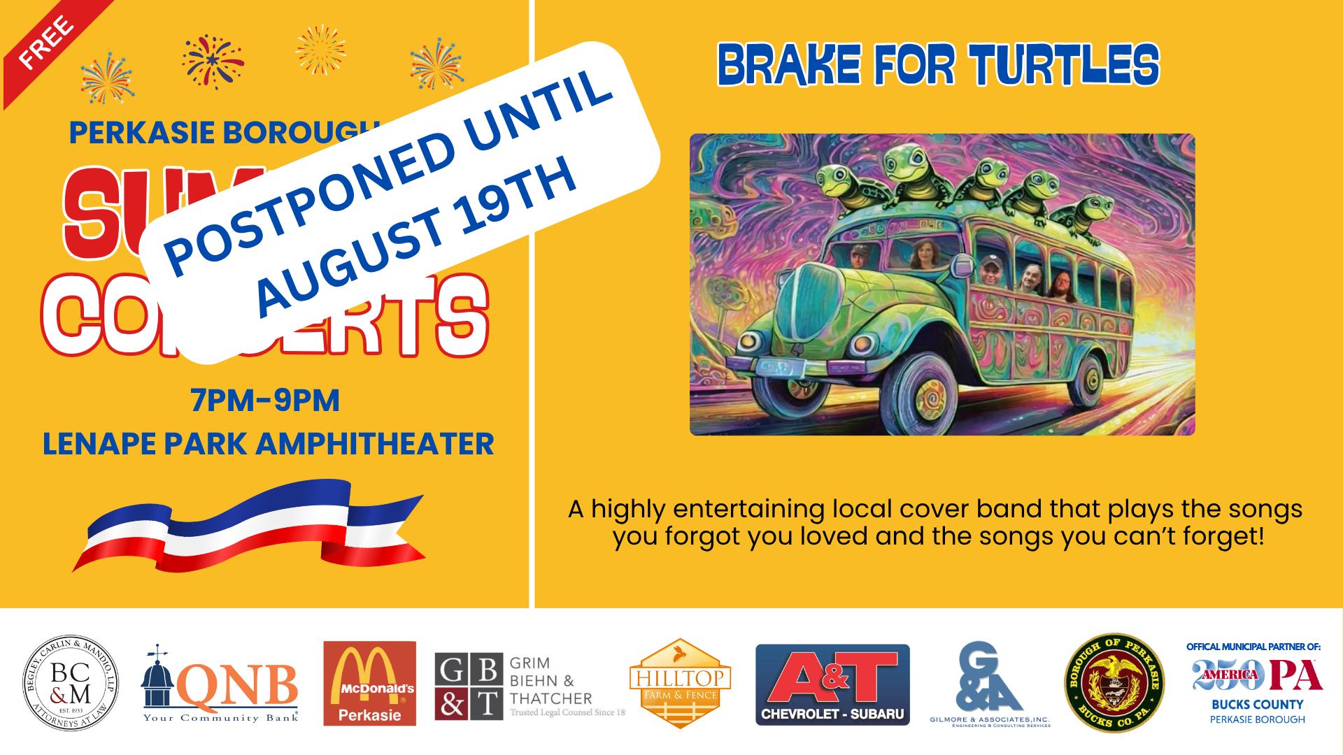 Brake for Turtles - FREE Summer Concert